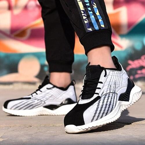 Safety Shoes Men Light Comfort Work Sneakers Men Steel Toe Shoes Anti-smash Anti-puncture Work Shoes Indestructible Size 36-46