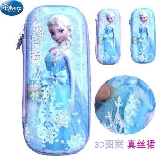 Disney Frozen EVA zipper pencil case 3D gauze skirt pupil girl pencil case pencil case children stationery box gift