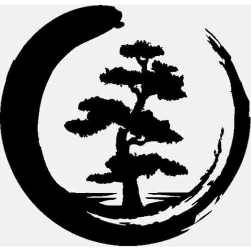 Dawasaru Personalized Yoga Decal Tree of Life Zen Circle Buddhism Car Sticker Suitcase Motorcycle Auto Decoration PVC,16cm*15cm