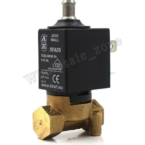 SFA00 AE N/O 2/2 Way AC 220V G1/8" Brass Coffee Makers Steam Air Water Electric Solenoid Valve 2 Position 2 Way Normally Open