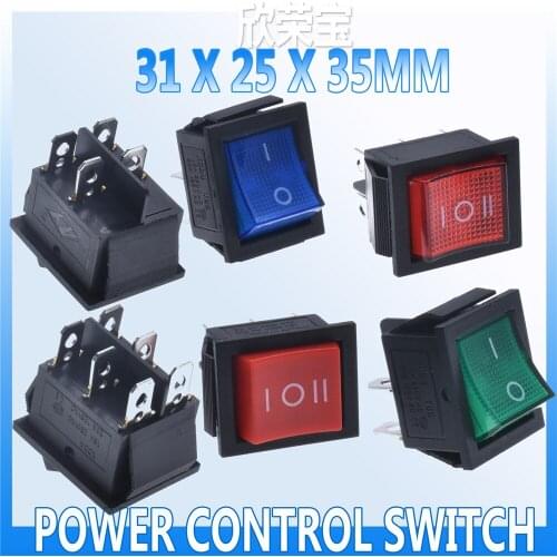 Latching Rocker Switch Power Switch I/O 4 Pins/6 Pins with Light 16A250V/20A125VAC KCD4 Electrical equipment Power Switch Switch