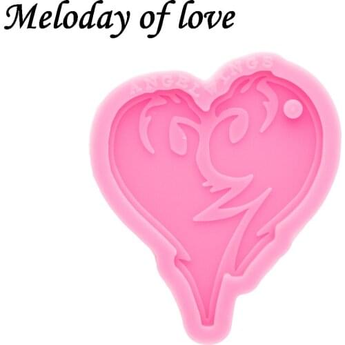 Glossy Silicone Heart Resin Keychain Mold, Epoxy Jewelry Resin Casting Moulds Clay Molds in Sculpture DY0799