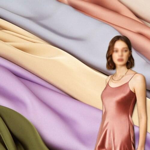 Glossy Crepe Dropping Satin Solid Dress Pajamas Charmeuse DIY Sewing Textile