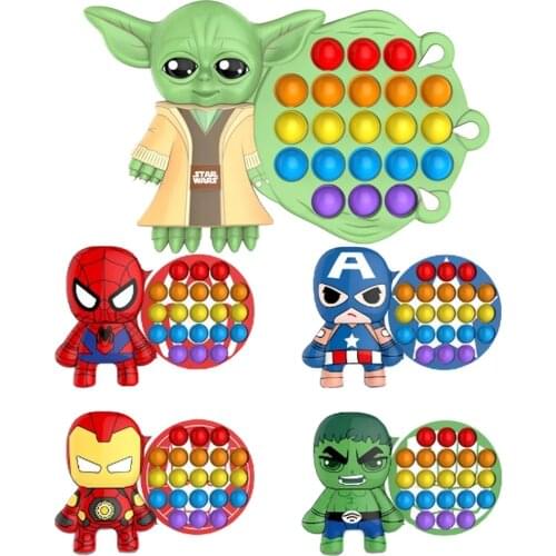 Disney Marvel Spiderman Fidget Simple Dimple Toy Fat Brain Toy Stress Relief Hand Fidget Toys For Kids Adult Autism Special Need