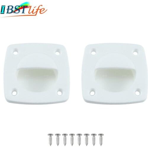 2PCS White Nylon Recessed Flush Sliding Door Handle Pull Square Hatch Pull Handle Motorboat Marine Boat Yacht Cabin Accesories