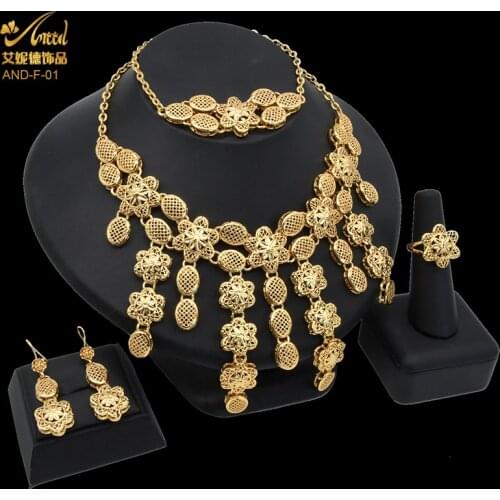 ANIID Necklace Sets Habesha Eritrea Gold Indian Jewelry For Women 2021 Rings African Bracelet Wedding Ethiopian Dubai Jewellery