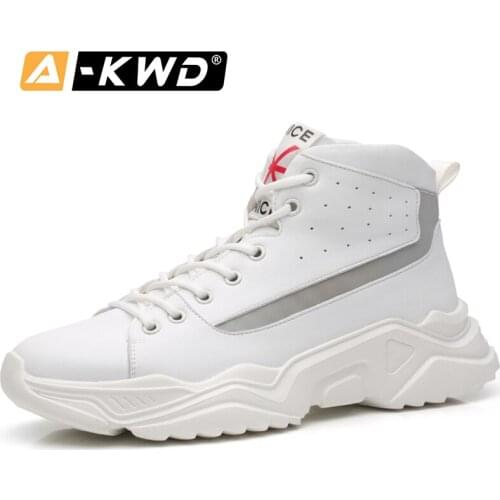 Fashion Hip Hop Shoes Men Breathable Thick Bottom Shoes Chausure Homme White High Top Elevator Shoes for Men Luxury Sneakers Men