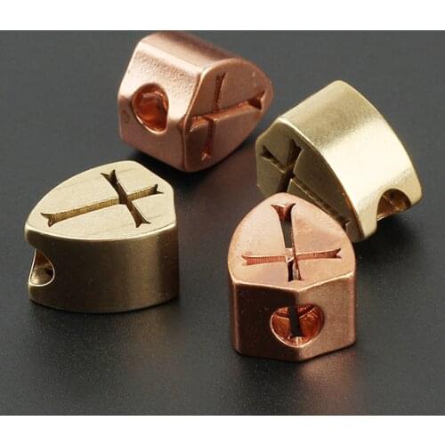 Brass Knife Beads Umbrella Rope DIY EDC Red Copper Cross Lanyard Paracord Bead