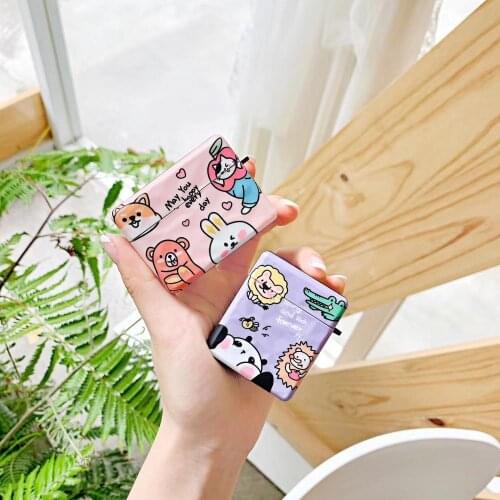 Cute Cartoon zoo Square Diamond texture Wireless Bluetooth Headset soft silicon cover For Airpods PRO 2 Earphone Protective case