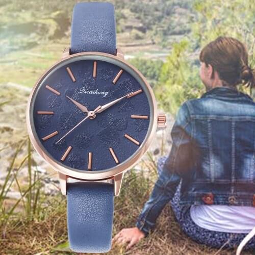 Leaf Embossed Fashion Belt Watch Quartz Minimalism Clock Metal Creative Dress Watches For Ladies Women Gift Relogio Feminino