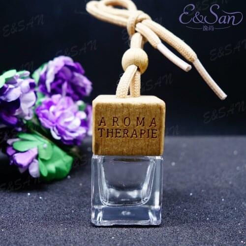 MX02D-6ML 6ML Transparent Quartet Car Pendant Beech Lid Letters LOGO Glass Perfume Hanging Bottle 100pcs/lot