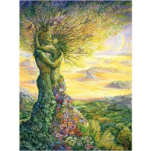 5D Old Tree Lovers Diamond Painting Kits DIY Cross Stitch Embroidery Mosaic Kit Wall Art Decor 30X40cm