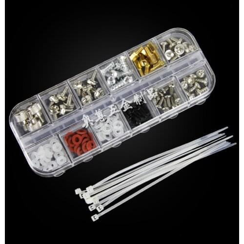 DRELD 125pcs computer screw kit M3 Personal Computer Desktop Screw & Standoffs Set for Motherboard HDD SSD screw washer in Box