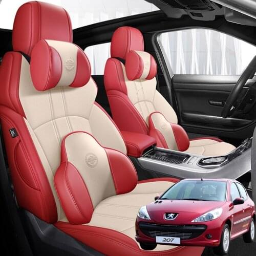 Nappa Leather 5 seats Car seat covers For Peugeot 207 2004 2005 2006 2007 2008 2009 2010 2011 2012 accessories