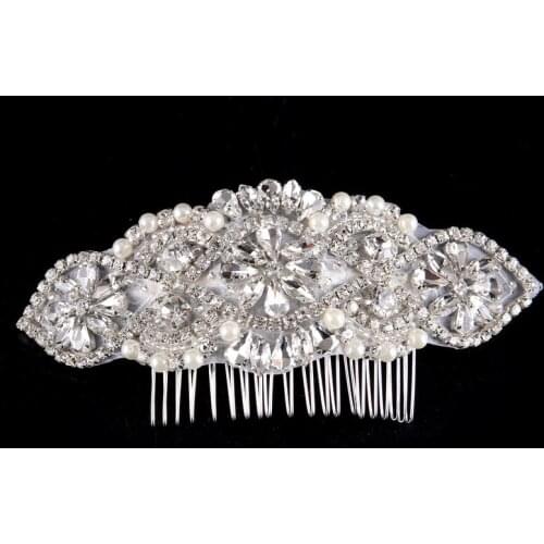 Wholesale new bride wedding hair comb back with Silk yarn fashion handmade ornament jewelry accessories