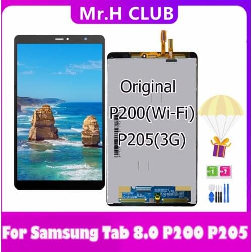 Original 8.0" LCD For Samsung Tab A 8.0 2019 SM-P200 SM-P205 P200 P205 Touch Screen LCD Display Digitizer Glass Assembly 3G WIFI