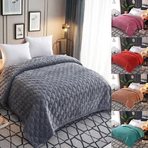 Winter Crystal Fleece Blanket Ab Version Bed Cover Thick Plaids Flannel Bedspreads Soft Warm Blankets Quilt for Bed