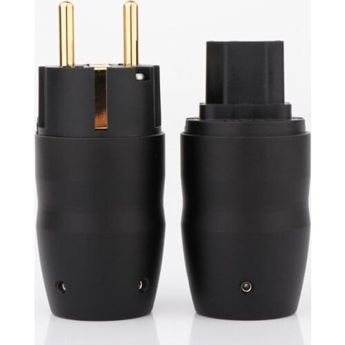 Preffair High Performance Aluminum Alloy Housing Gold Plated Audio Power IEC Female Plug AC 20A Female Power Cord Connector