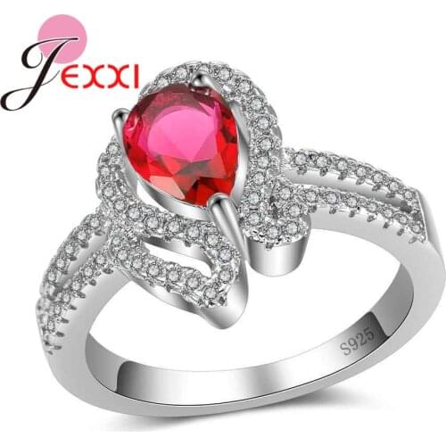 Romantic Pave Setting Super Shiny Cubic Zirconia Crystal Jewelry Finger Rings For Women Ladies 925 Sterling Silver Gift