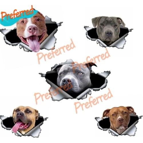 Blue Pitbull Creative Torn Metal Decal Motocross Racing Laptop Helmet Trunk Wall Vinyl Car Sticker Die Cutting Waterproof PVC