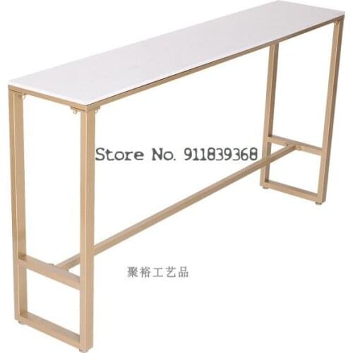 Nordic wrought iron bar table leisure home by the wall marble restaurant cafe milk tea shop bar high table and chair