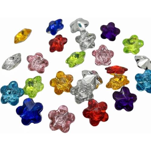 U PICK 100PCS 11MM flower Dyed Acrylic buttons coat boots sewing clothes accessory brand button Accessories DIY Crafts