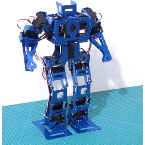 Assembled Humanoid Biped Robot 15 DOF With Waist /Blue DIY Structure No Controller