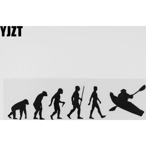 YJZT 17.8CMX4.2CM Kayak Evolution Art Decal Vinyl Car Sticker Black/Silver 8A-0848