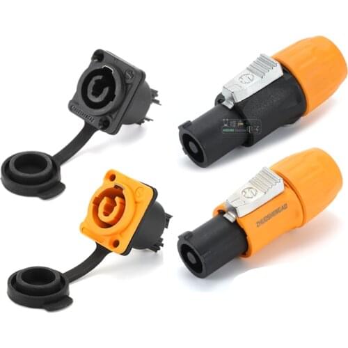 1Pcs stage lighting aviation male and female plug socket power cord led display IP65 waterproof SAC3FCB signal out