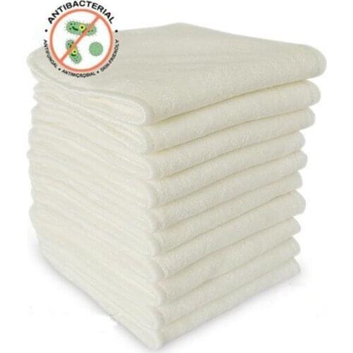 10PCS 4 Layers Bamboo & Microfibre Inserts For Baby Cloth Diaper Cover Reusable Washable Liners For Pocket Cloth Nappy