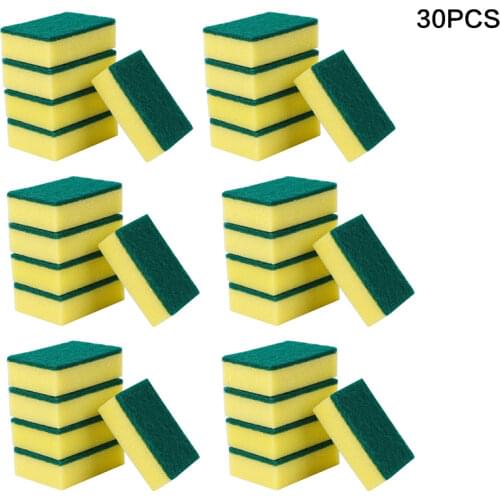 20/30pcs Dishwashing Sponge Kitchen Nano Emery Magic Clean Rub Pot Rust Focal Stains Sponge Removing Kit Cleaning Brush Sponges