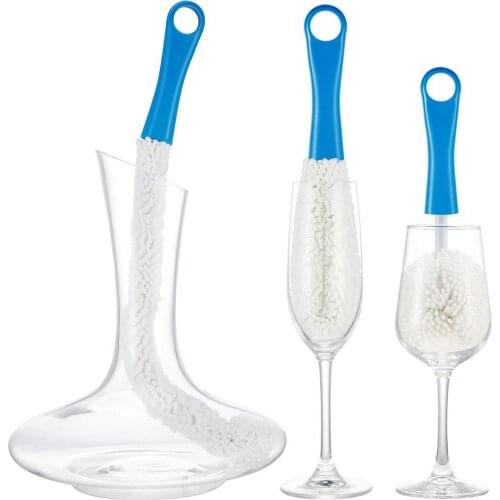 3Pcs/Set Cleaning Brushes Adjustable Multifunctional Metal Wine Decanter Cup Container Cleaners for Kitchen