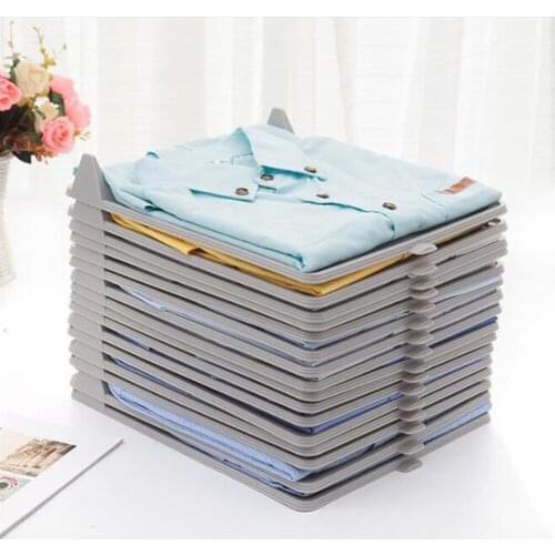 5PCS Creative Practical Overlapeable Dress Board Wardrobe T-shirts Clothes Organizer Drawer Cabinet Board Cloth Storage Tool