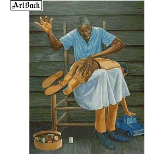 5d diy diamond painting grandparents portrait full square drill 3d diamond embroidery set full round diamond mosaic sticker