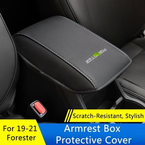 QHCP Car Armrest Box Cover Car Central Control Armrest Storage Box Pad Auto Interior Accessories For Subaru Forester 2019-2021