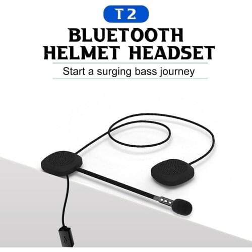 T2 Wireless Bluetooth 5.0 Motorcycle Helmet Headset Stereo Speaker Headphone