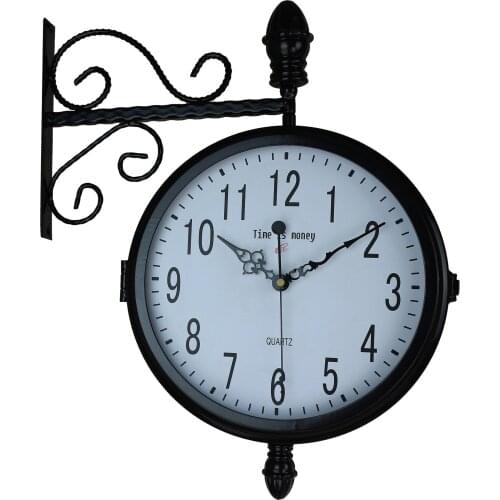 Vintage Large Wall Clock Double Sided Modern Design Kitchen Wall Clock Silent Living Room Round Horloge Murale Home Decor JJ60WC