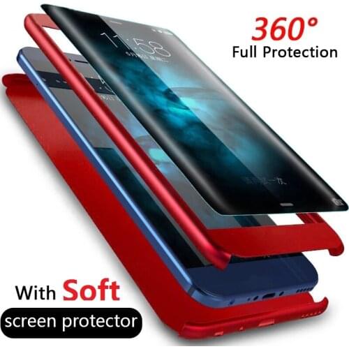 For Samsung S21 Ultra S20 FE S7 Edge S20+ S8 S9 S10 Plus 360 Full Body Case Galaxy S21 Plus S10+ S9+ S8+ Tempered Glass Cover
