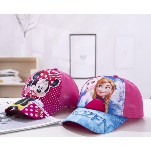 Disney summer childrens hat cartoon doll boys and girls baseball cap duck tongue Mickey mouse frozen sunshade net cap
