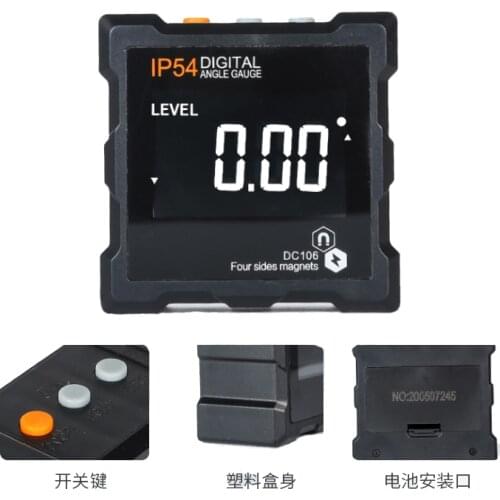 New IP54 Super LED 360 Degree Mini Digital Protractor Level Gauge Angle Meter With 4sides Strong Magnetic Base Measuring Gauge