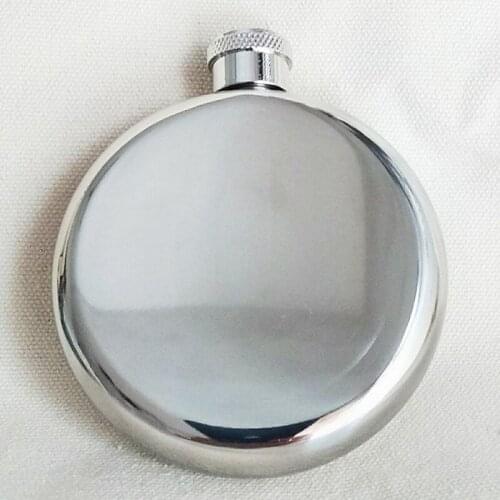 5oz Stainless Steel Round Hip Flask Flagon for Beer Wine Whiskey Cocktail Portable for Outdoor WB2774
