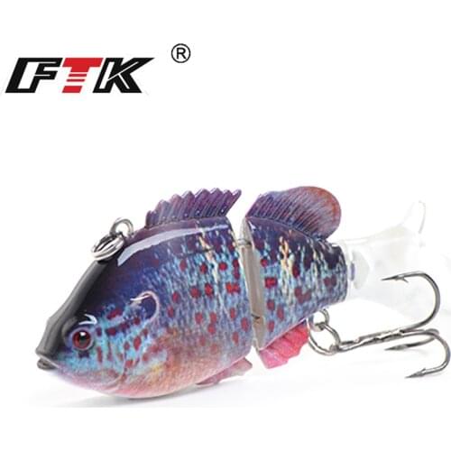 FTK Fishing Bass Lure Crankbait Swimbait 2 Segments 13g/75mm Sinking Wobblers Multi Jointed with Treble Hook Fishing Tackle Isca