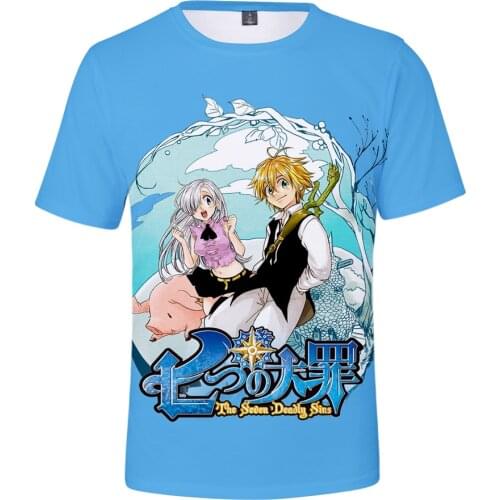 Men/women Summer Fashion Harajuku Anime T Shirt 3D Print Nanatsu No Taizai Mens T-shirt Short Sleeve T-shirt Men Cartoon Tees