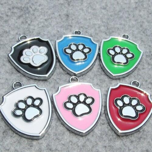 100pcs/lot Shield Shpaed Pet Cat ID Tags Zinc Alloy Dog ID Tags Suitable for Laser Engraving