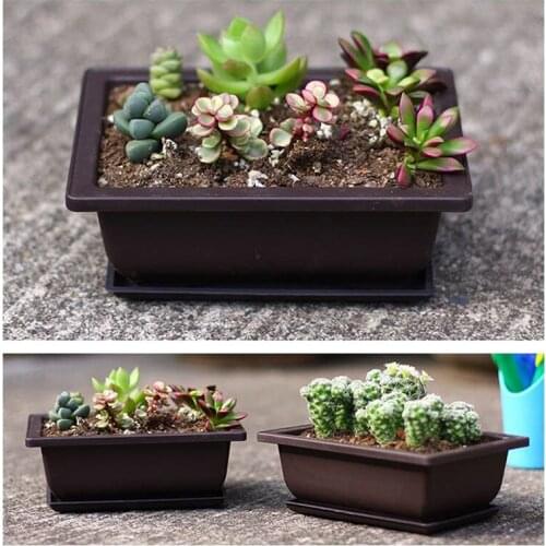 Imitation Plastic Balcony Square Pots Flower Bonsai Bowl Nursery Basin Pots