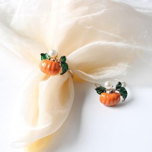 4/6 pcs Thanksgiving Napkin Rings Pumpkin Napkin Holders Fall Napkin Buckle for Halloween Weddings Party Dinner Table Decor