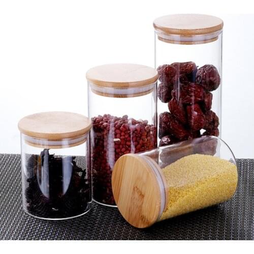 Kitchen Glass Jars Sealed Cans with Cover Food Storage Bottles Mason Spice Jars Candy Storage banks Tea Box Kitchen Storage Can