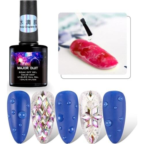Major Dijit 12ML Water Droplets Gel Nail Polish Gel Gem Clear Gel Nail Polish Glue Phototherapy Glue Glass Water Drop Glue TSLM2