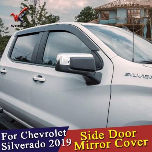 For Chevrolet Silverado 1500 2019 ABS Chromed Side Wing Door Rearview Mirror Cover Trim Car Accessories