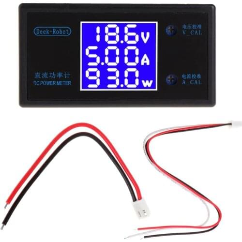 DC 0-50V 5A 250W LCD Digital Voltmeter Ammeter Wattmeter Voltage Current Power Meter Volt Detector Tester Monitor 12V 24V 36V